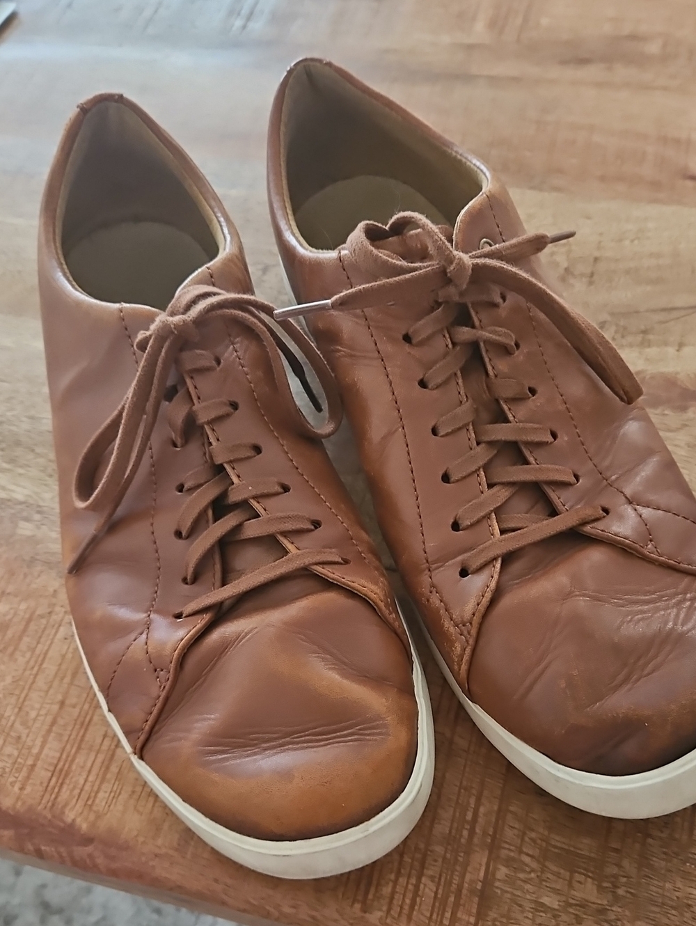 Cole Haan Men's Brown Leather Lace-Up Sneakers